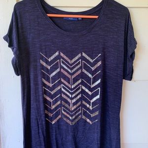 Apt. 9 heathered navy colored top size L